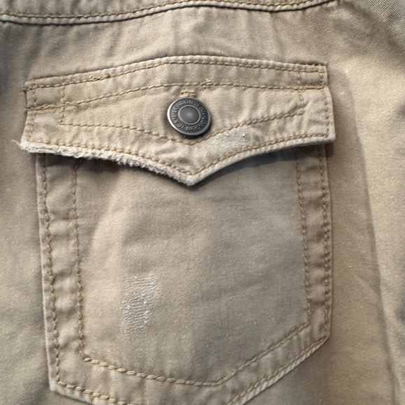 Victoria Secret London Tan Jean Size 10 Long 100% Cotton Distressed - Picture 6 of 16